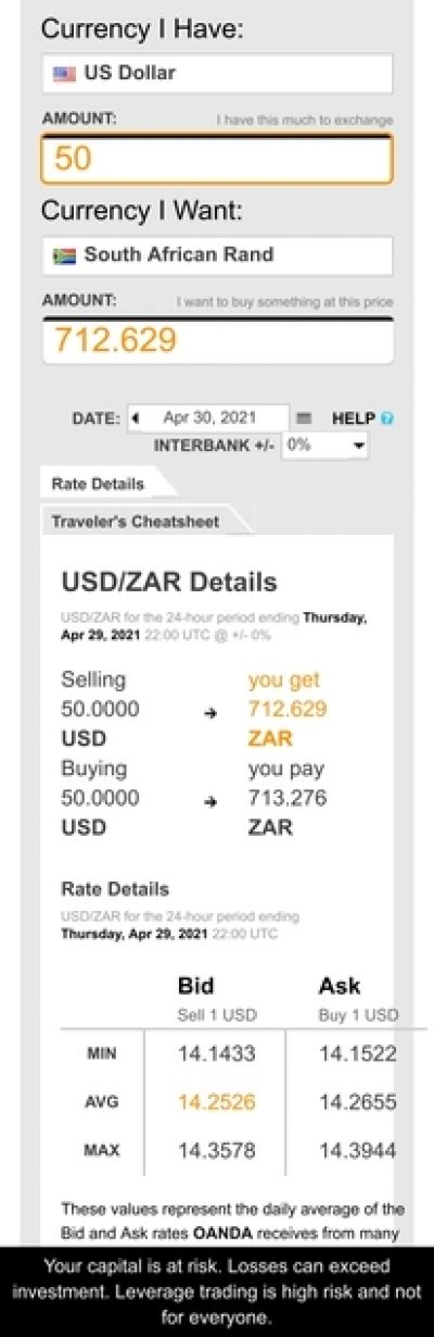 oanda fx rate converter|Live Exchange Rates .